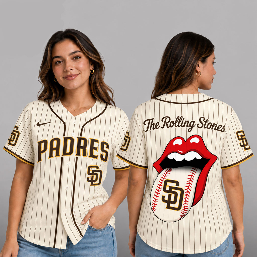 S.d.padres | Premium .m.l.b. The Rolling Stones Jersey Shirt Td