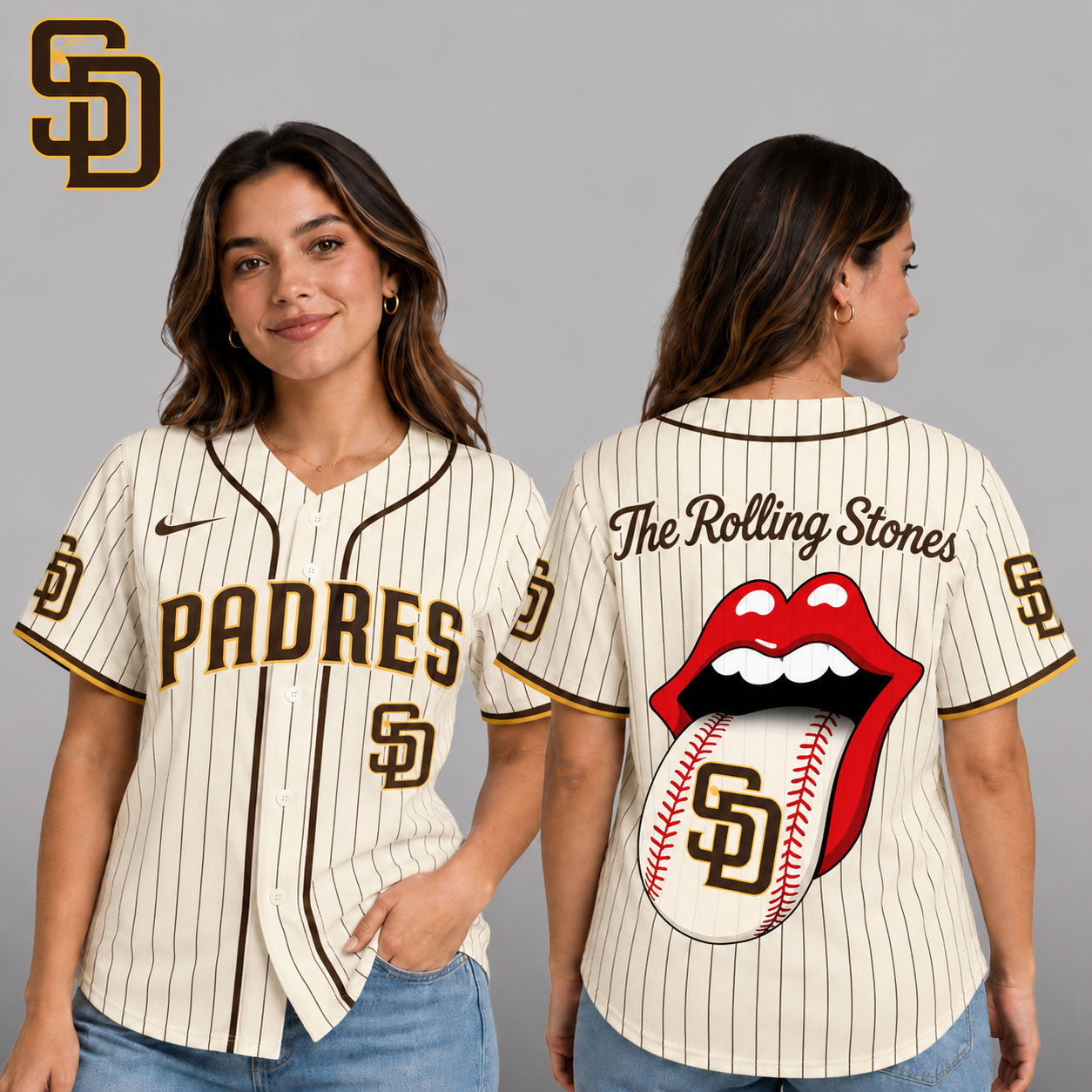 S.d.padres | Premium .m.l.b. The Rolling Stones Jersey Shirt Td
