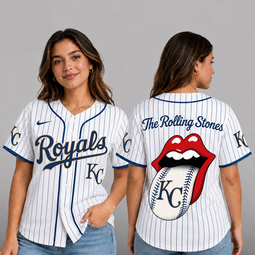 K.c.royals | Premium .m.l.b. The Rolling Stones Jersey Shirt Td