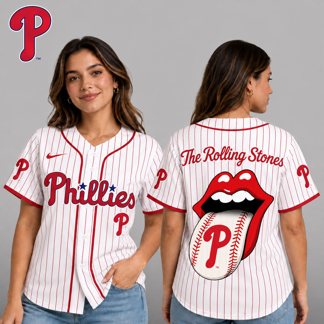 P.phillies | Premium .m.l.b. The Rolling Stones Jersey Shirt Td