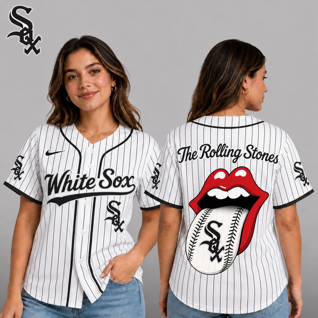 C.white Sox | Premium .m.l.b. The Rolling Stones Jersey Shirt Td