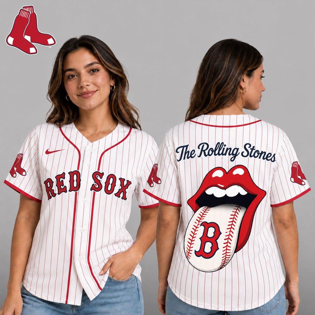 B.red Sox | Premium .m.l.b. The Rolling Stones Jersey Shirt Td
