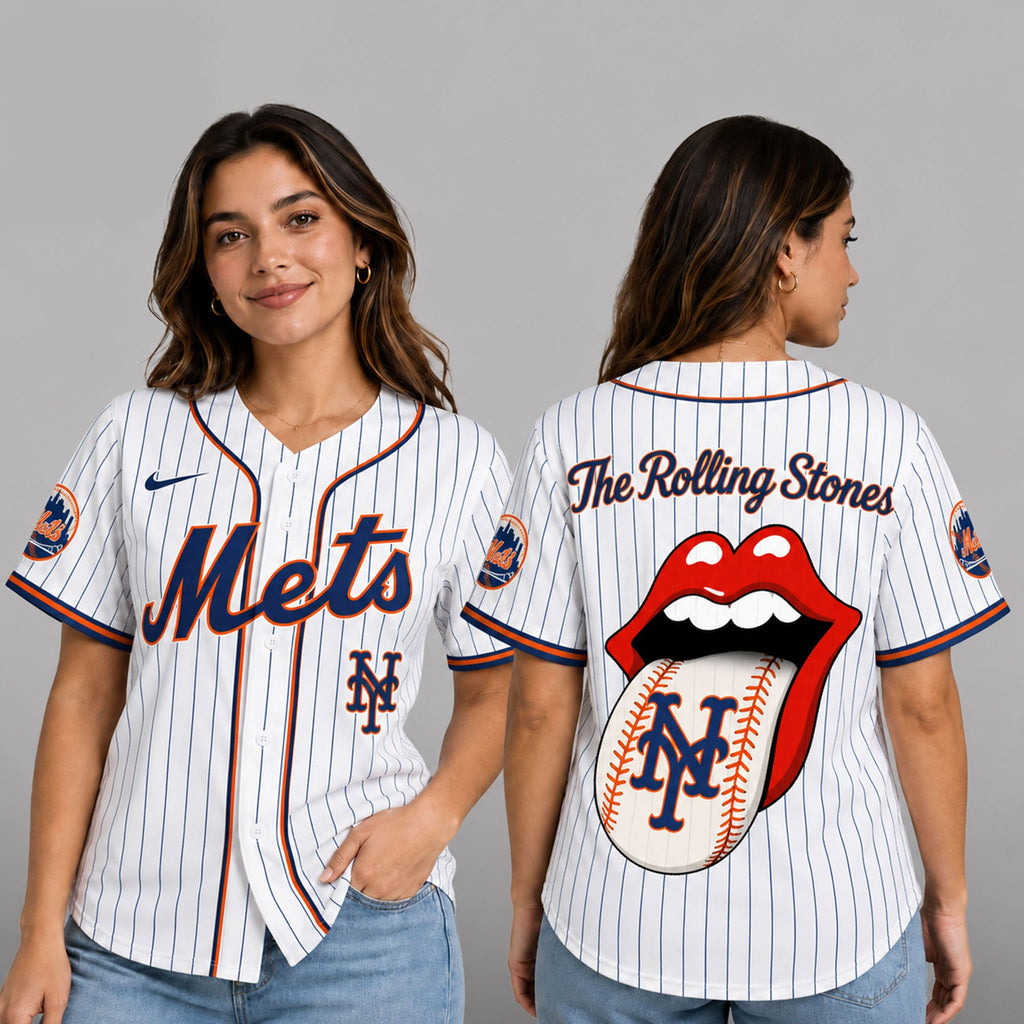 N.y.mets | Premium .m.l.b. The Rolling Stones Jersey Shirt Td