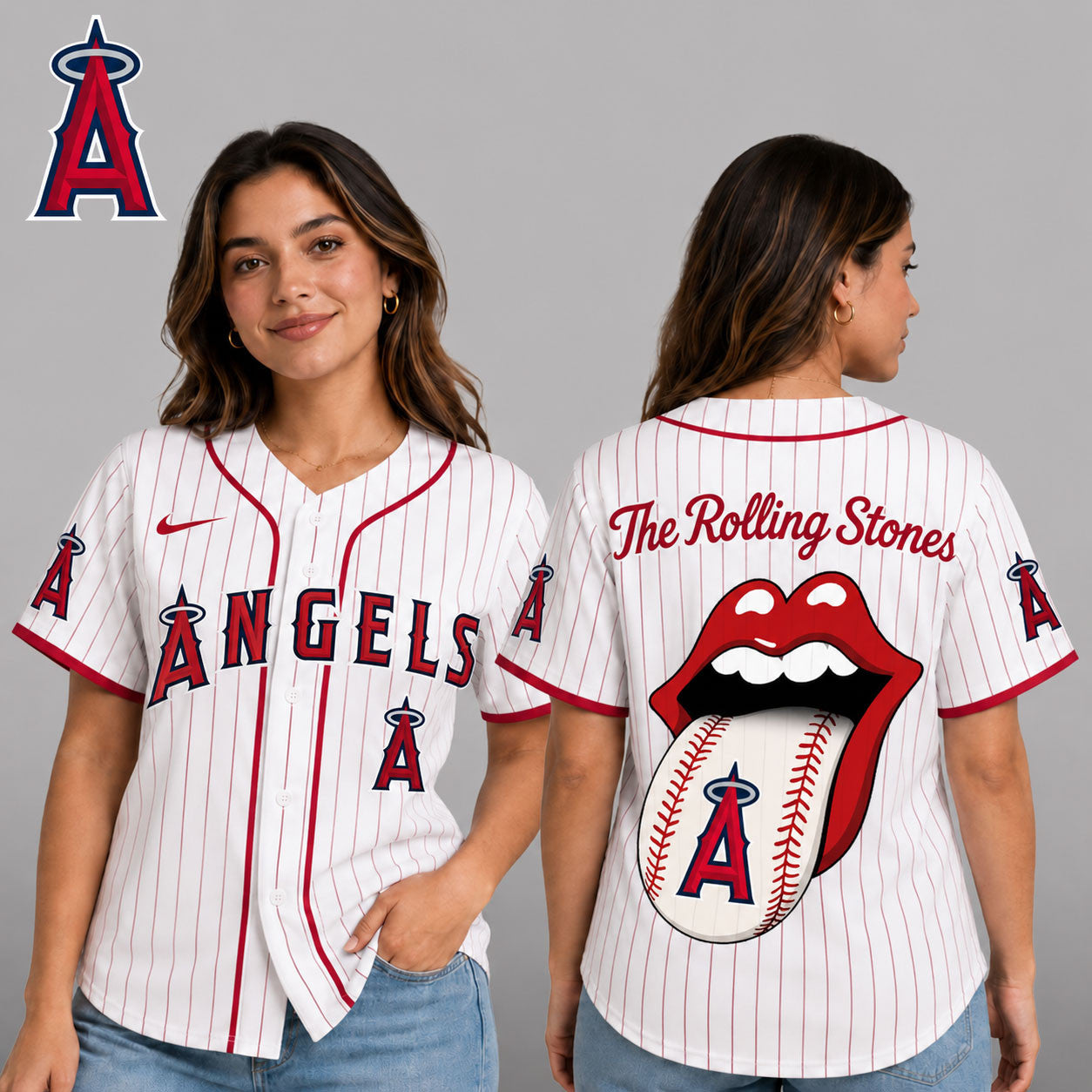 L.a.angels | Premium .m.l.b. The Rolling Stones Jersey Shirt Td