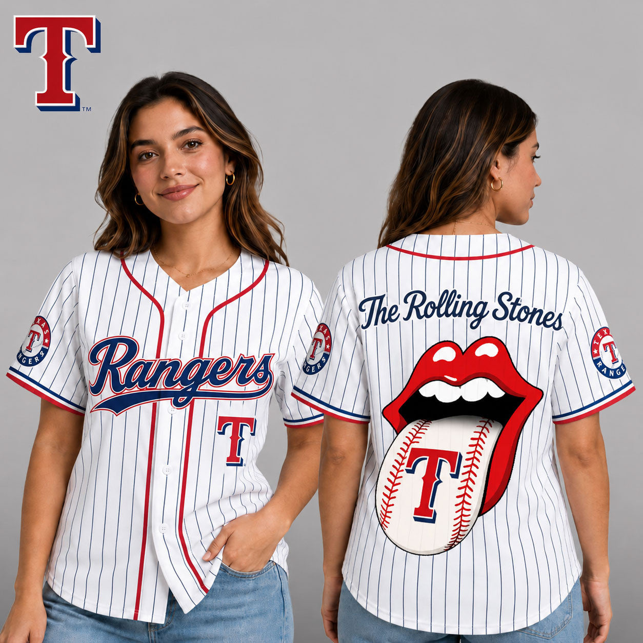 T.rangers | Premium .m.l.b. The Rolling Stones Jersey Shirt Td