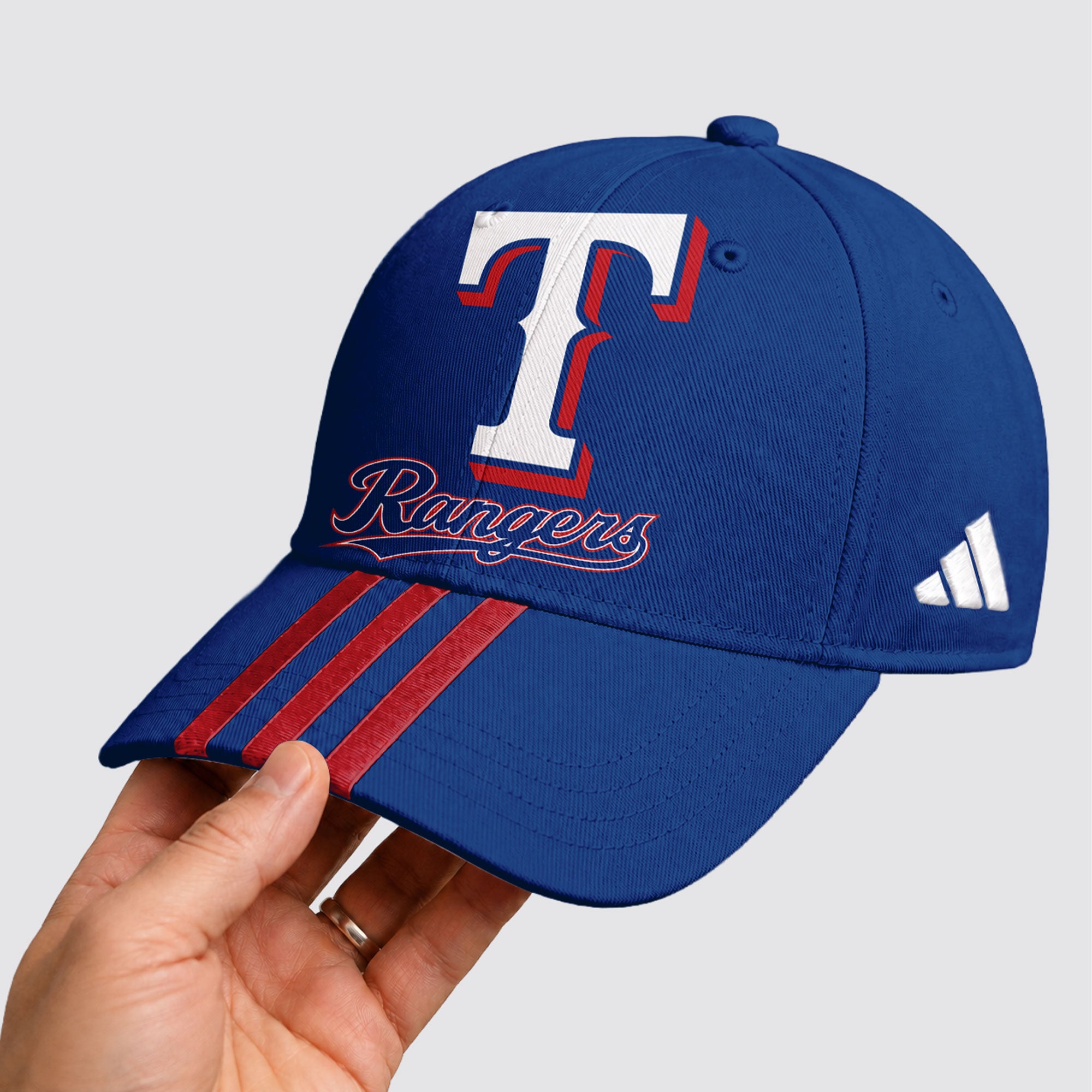 T.rangers | Premium .m.l.b. Signature Triple Stripe Fan Baseball Cap