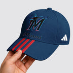 M.marlins | Premium .m.l.b. Signature Triple Stripe Fan Baseball Cap