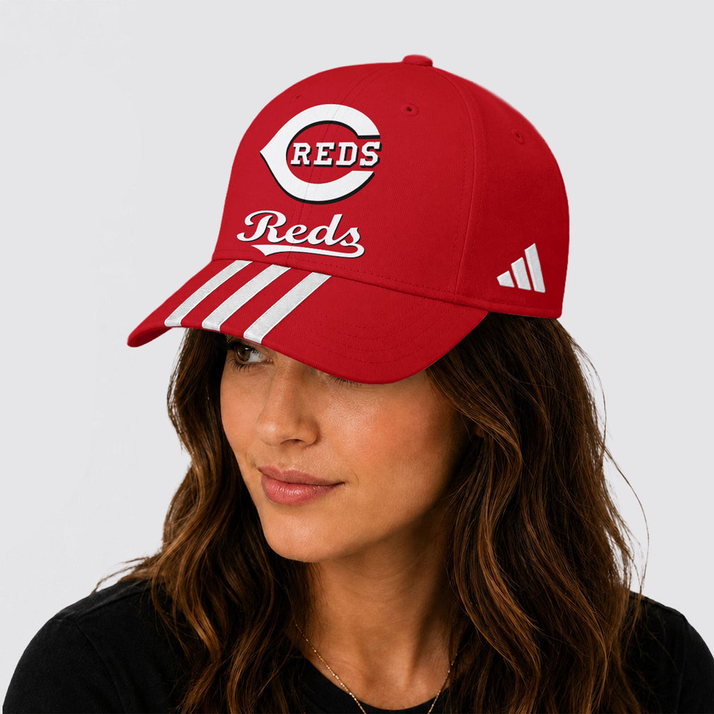 C.reds | Premium .m.l.b. Signature Triple Stripe Fan Baseball Cap