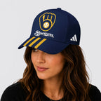 M.brewers | Premium .m.l.b. Signature Triple Stripe Fan Baseball Cap