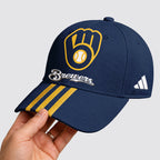 M.brewers | Premium .m.l.b. Signature Triple Stripe Fan Baseball Cap
