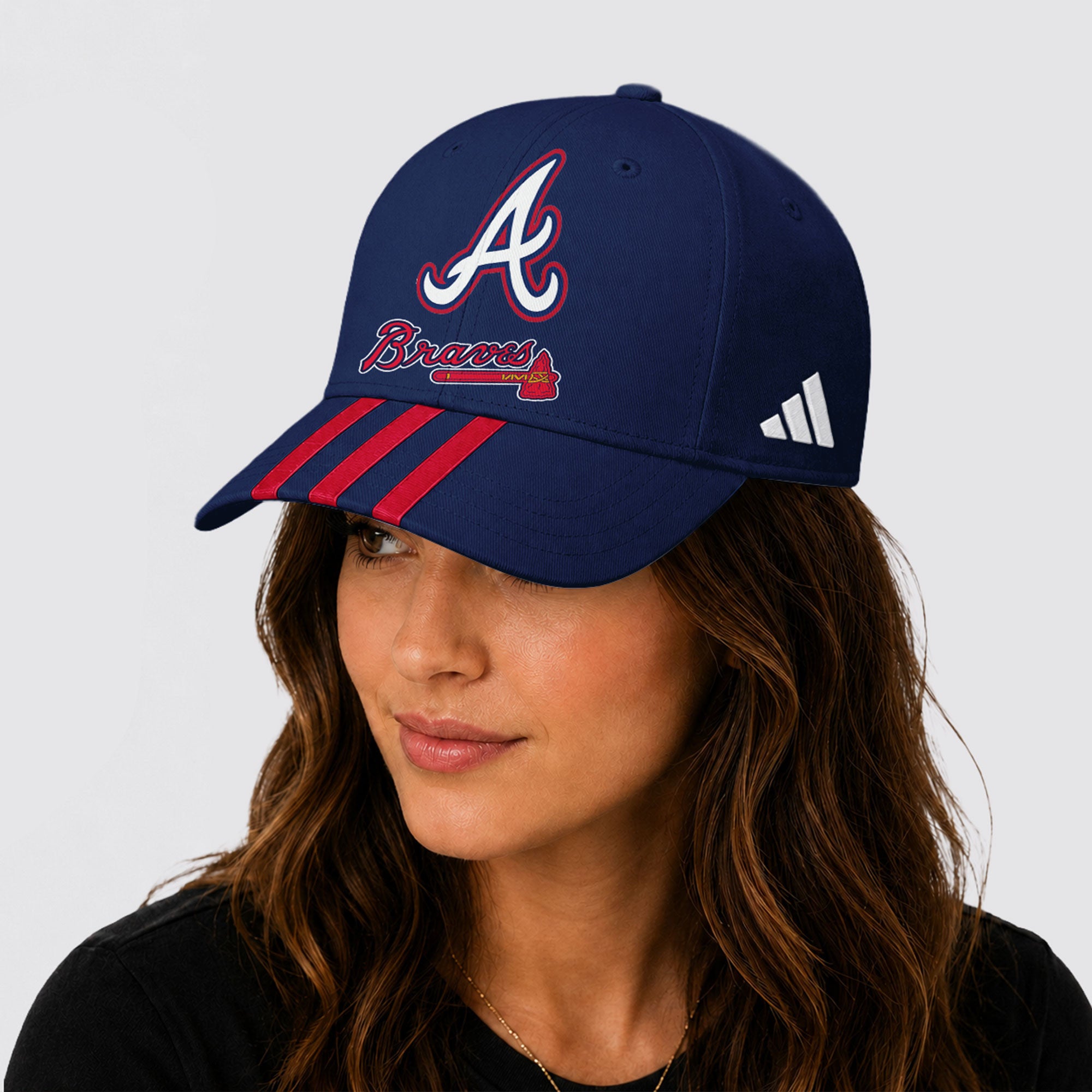 A.braves | Premium .m.l.b. Signature Triple Stripe Fan Baseball Cap