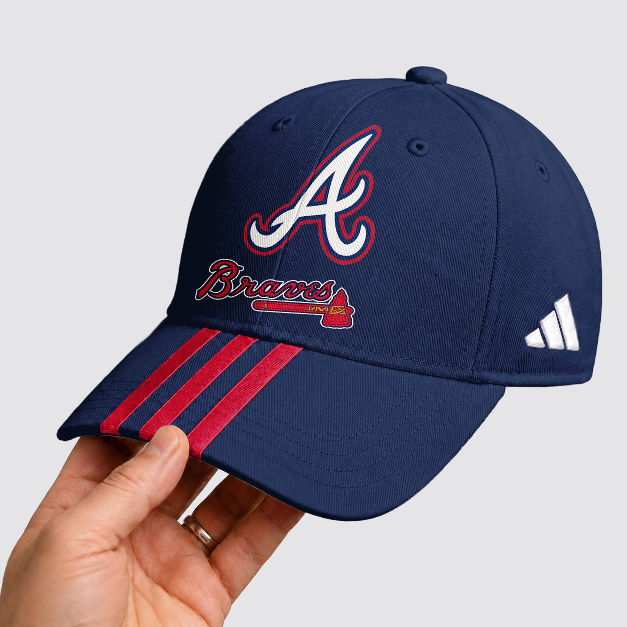 A.braves | Premium .m.l.b. Signature Triple Stripe Fan Baseball Cap
