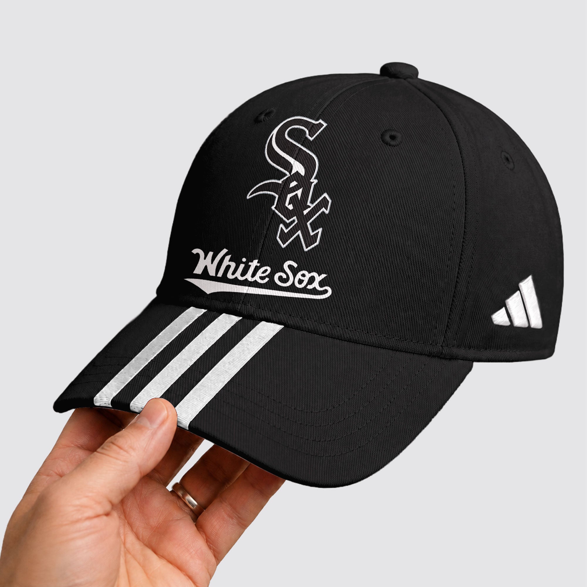 C.white Sox | Premium .m.l.b. Signature Triple Stripe Fan Baseball Cap