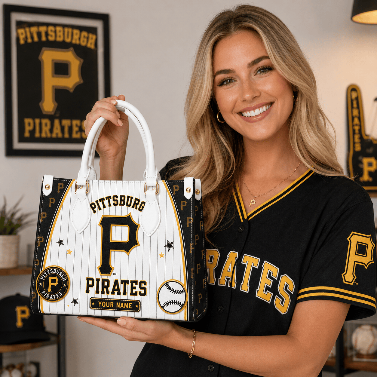 P.pirates | Premium .m.l.b. Fan Pride Leather Handbag