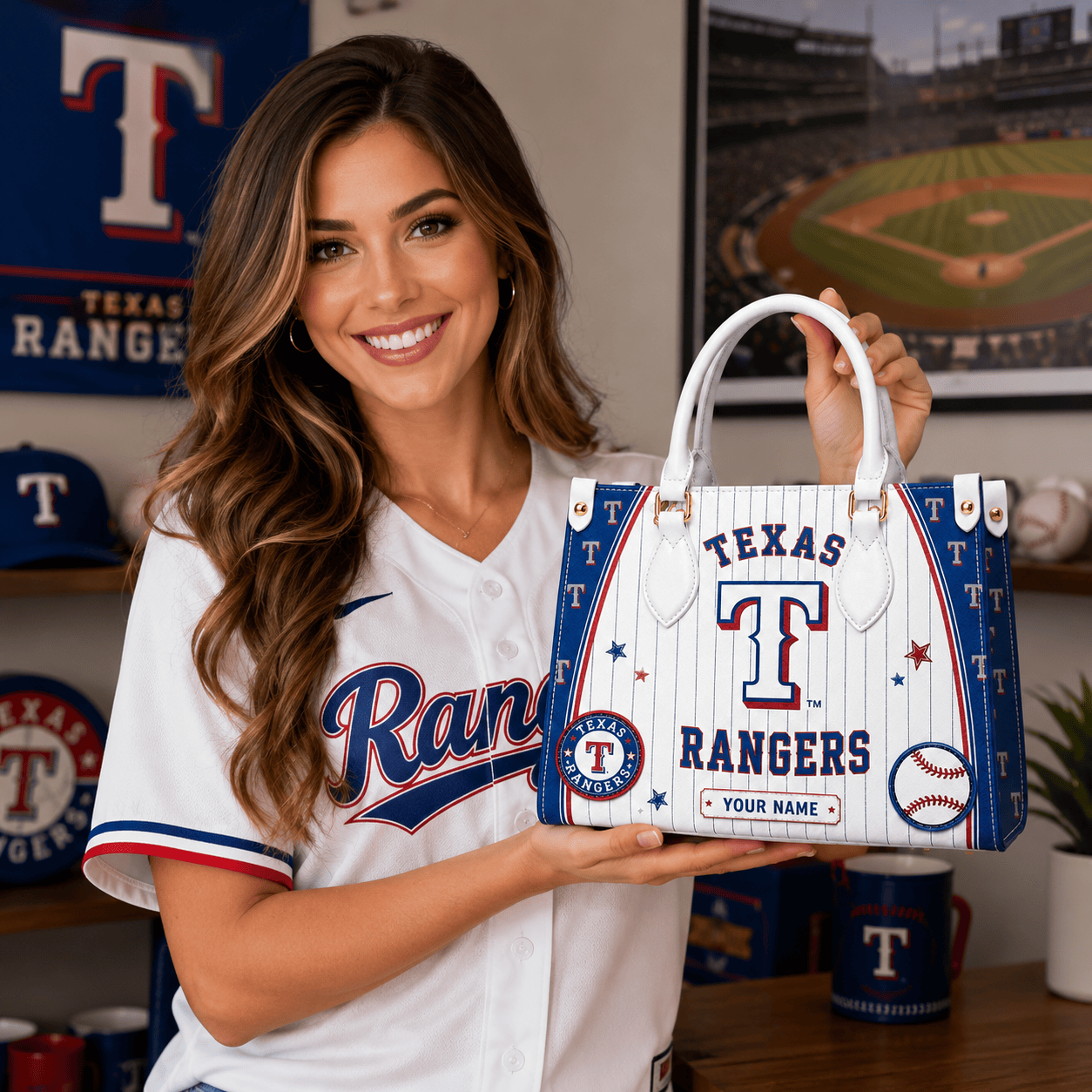 T.rangers | Premium .m.l.b. Fan Pride Leather Handbag