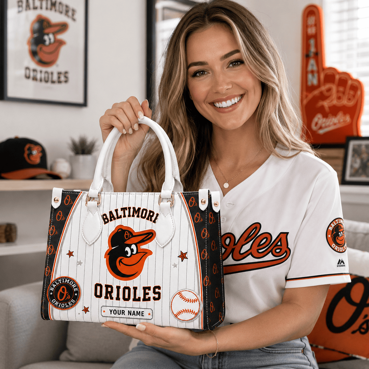 B.orioles | Premium .m.l.b. Fan Pride Leather Handbag