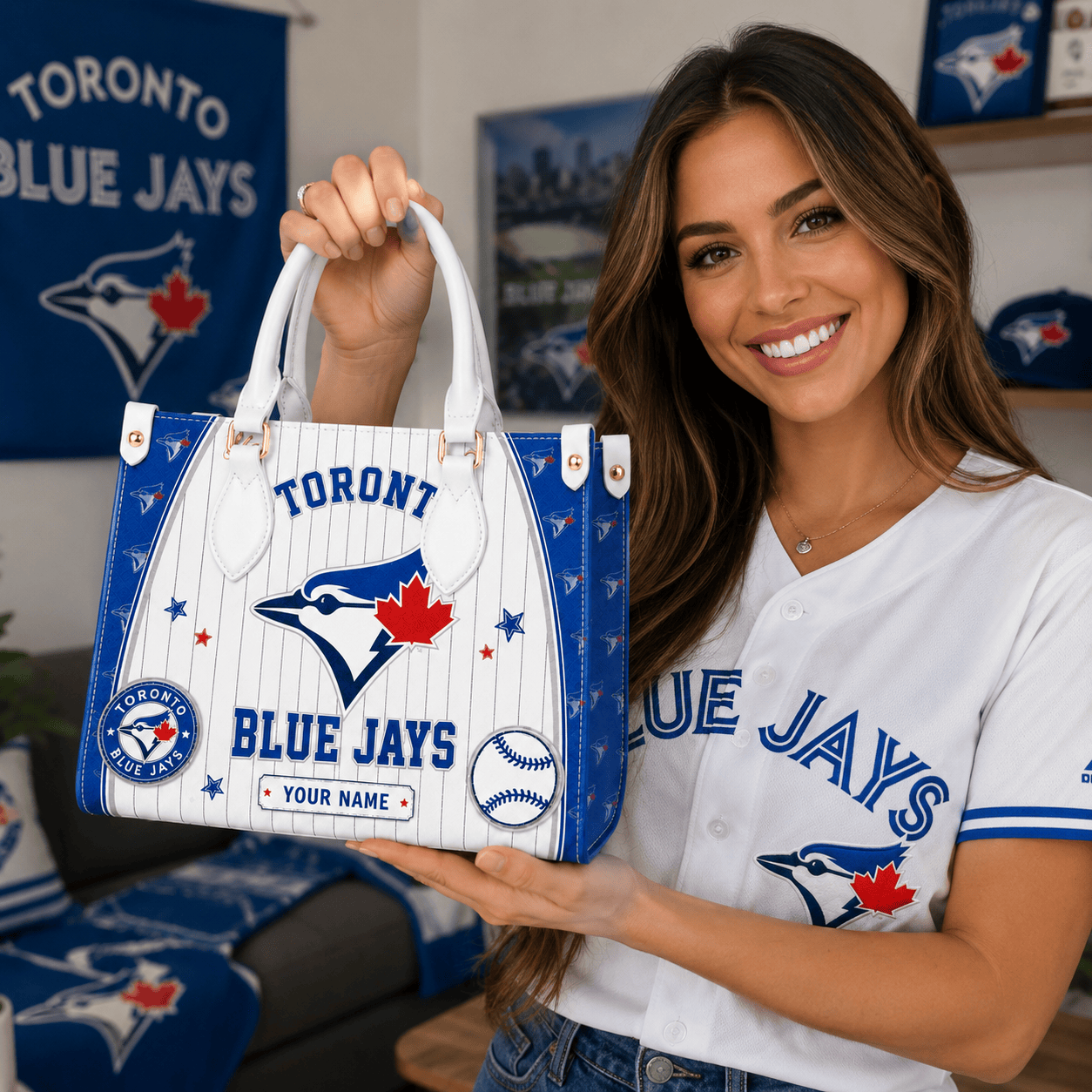 T.blue Jays | Premium .m.l.b. Fan Pride Leather Handbag