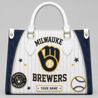 M.brewers | Premium .m.l.b. Fan Pride Leather Handbag