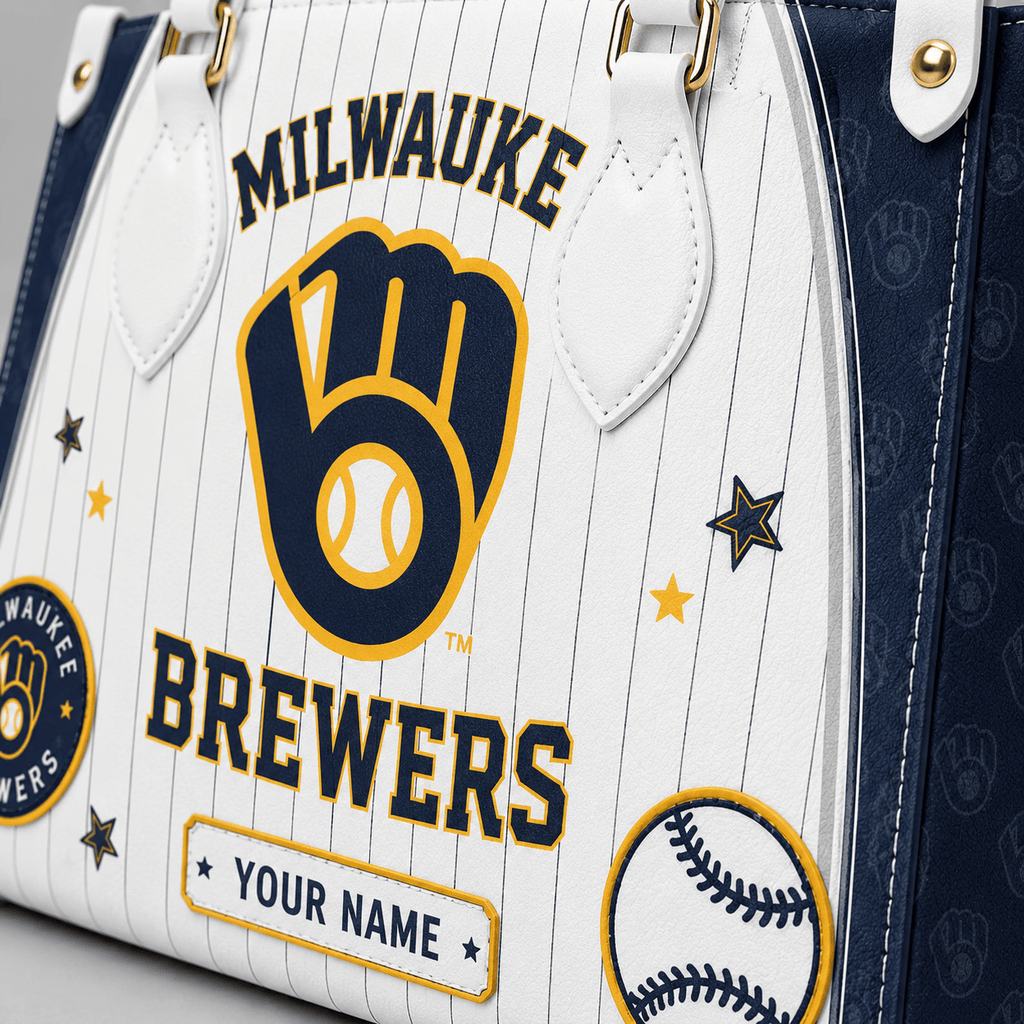 M.brewers | Premium .m.l.b. Fan Pride Leather Handbag