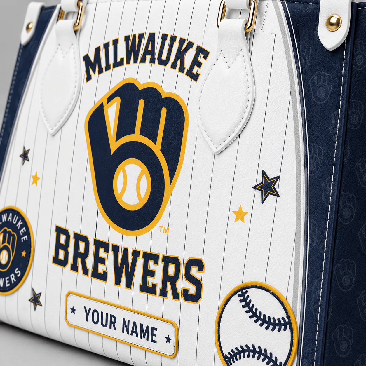M.brewers | Premium .m.l.b. Fan Pride Leather Handbag