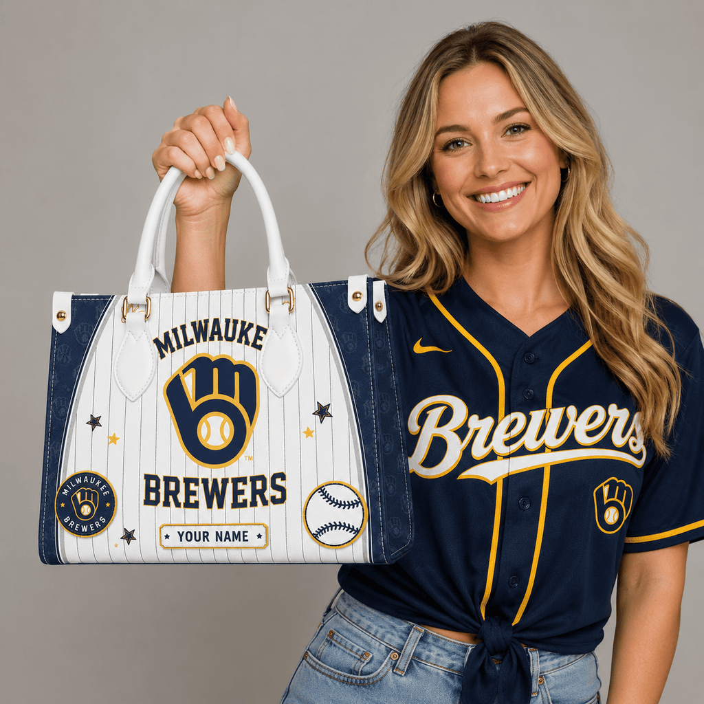 M.brewers | Premium .m.l.b. Fan Pride Leather Handbag