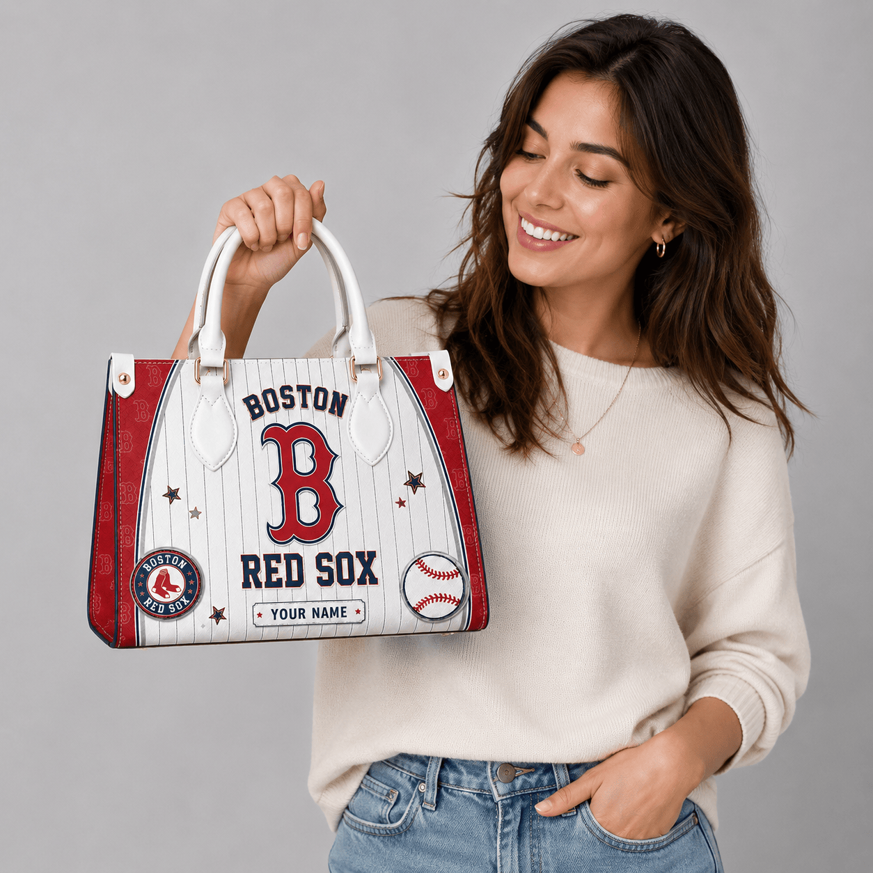 B.red Sox | Premium .m.l.b. Fan Pride Leather Handbag