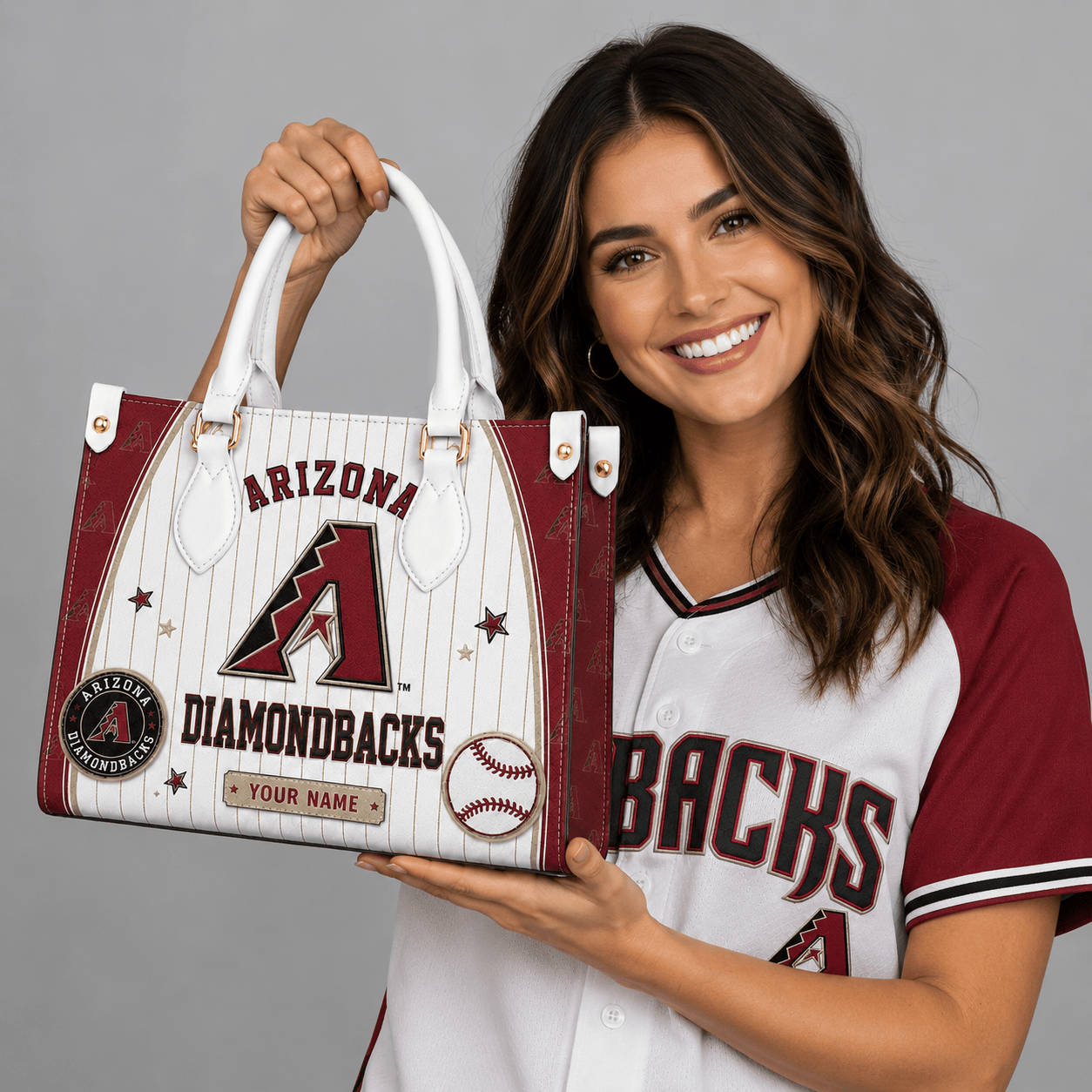 A.diamondbacks | Premium .m.l.b. Fan Pride Leather Handbag