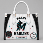 M.marlins | Premium .m.l.b. Fan Pride Leather Handbag
