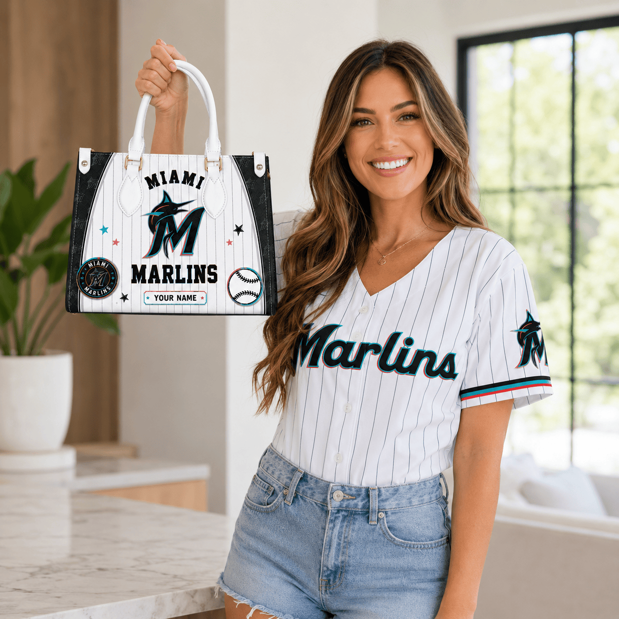 M.marlins | Premium .m.l.b. Fan Pride Leather Handbag