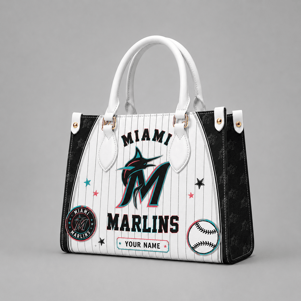 M.marlins | Premium .m.l.b. Fan Pride Leather Handbag