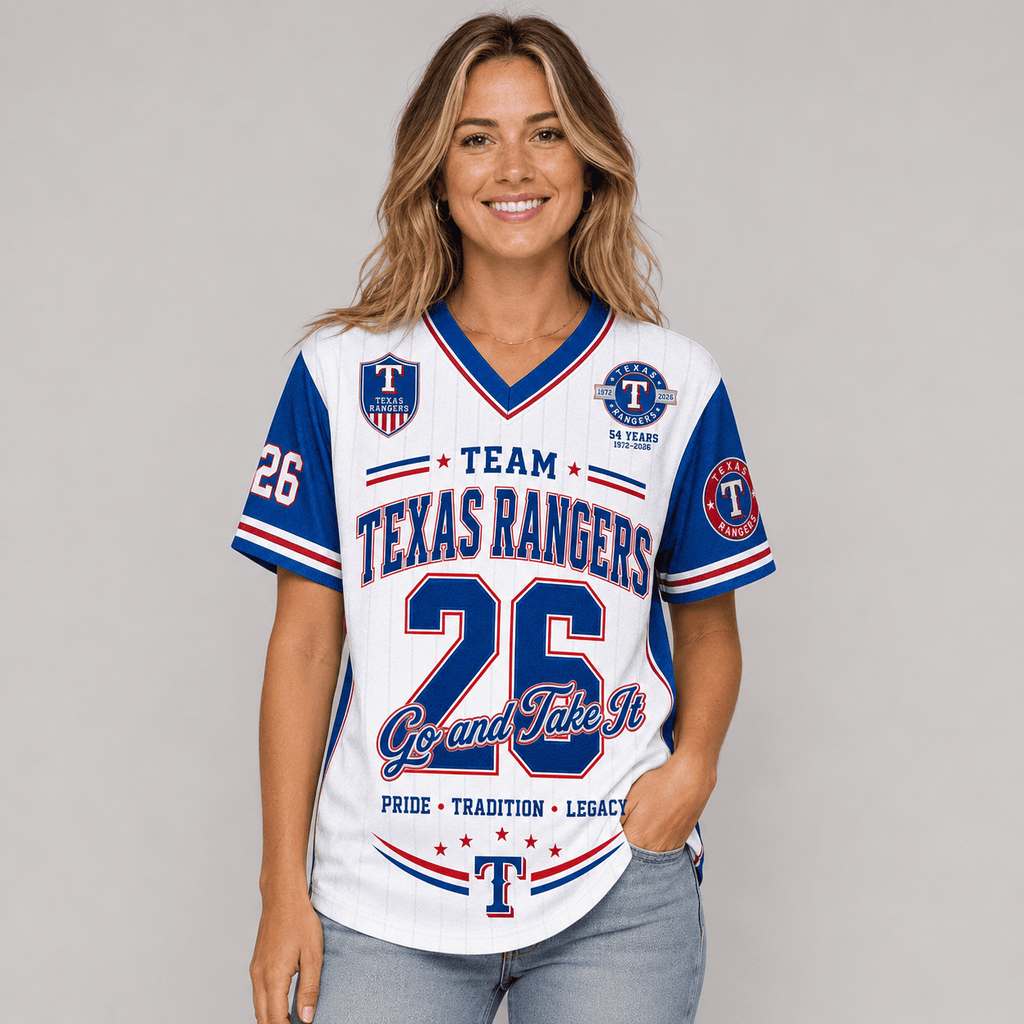 T.rangers | Premium .m.l.b. Legacy Pride V-neck Jersey
