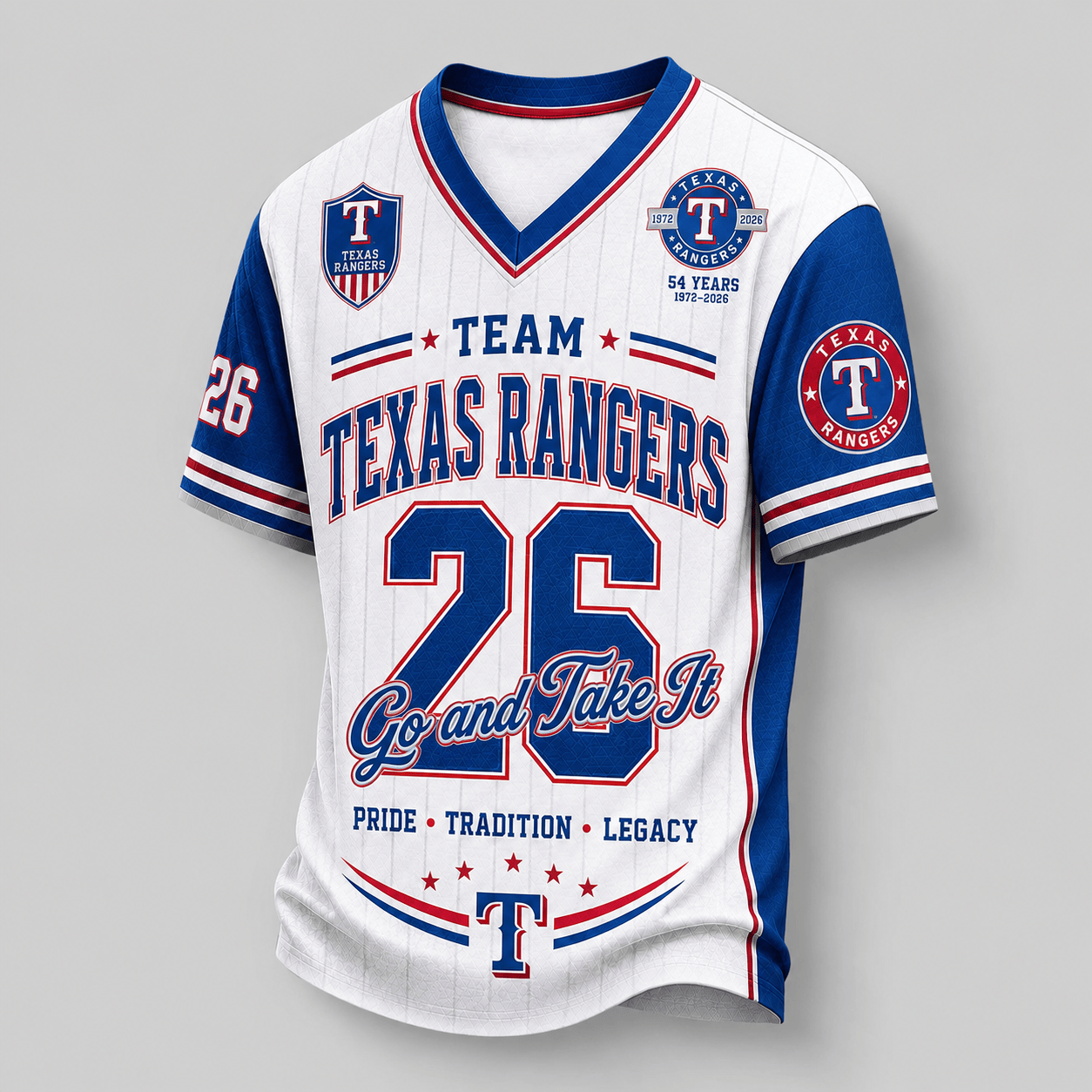 T.rangers | Premium .m.l.b. Legacy Pride V-neck Jersey
