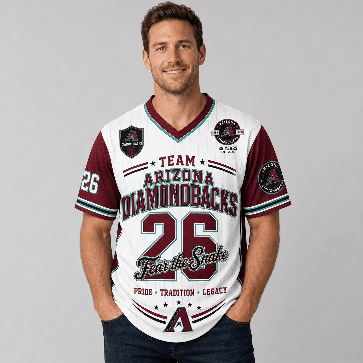 A.diamondbacks | Premium .m.l.b. Legacy Pride V-neck Jersey