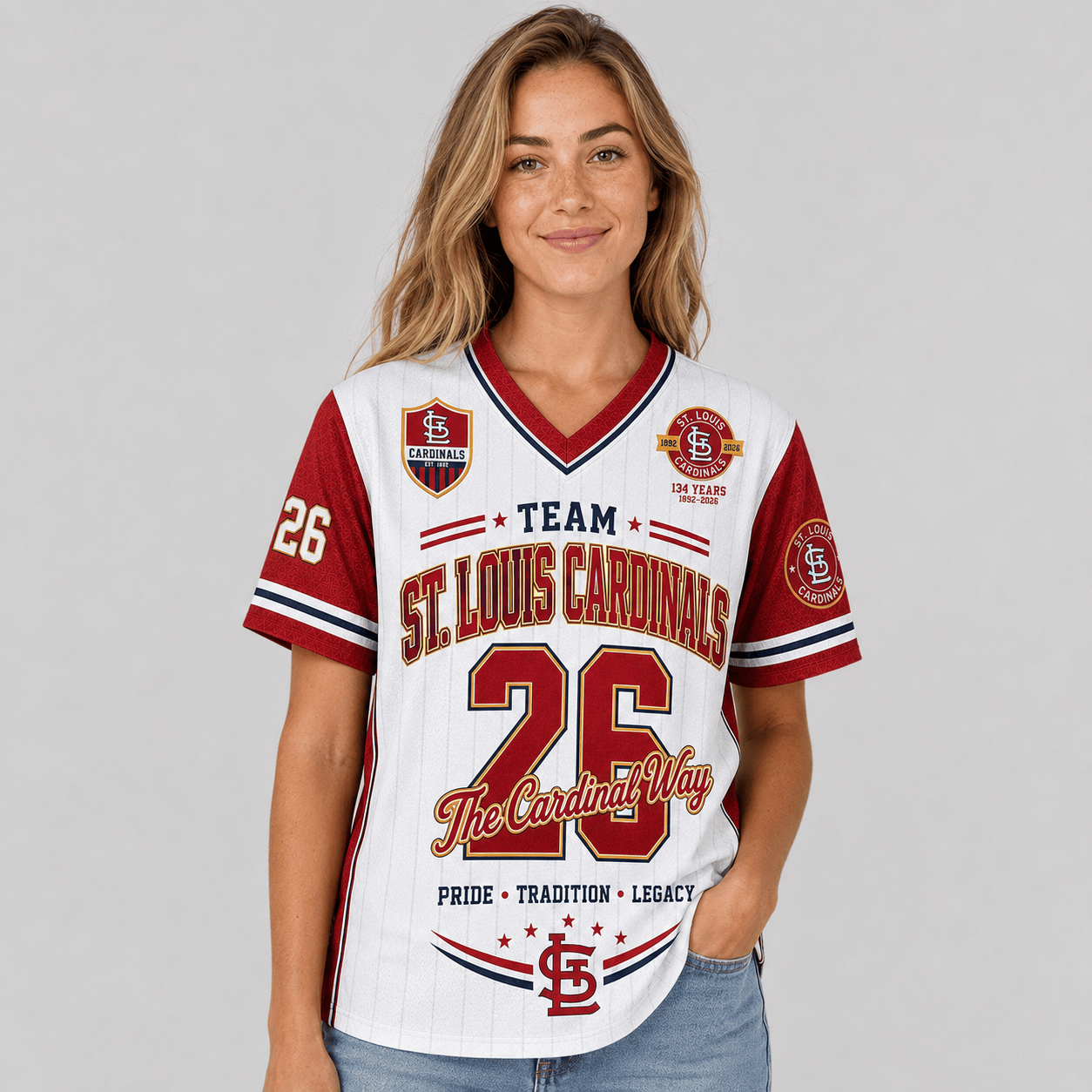 S.l.cardinals | Premium .m.l.b. Legacy Pride V-neck Jersey