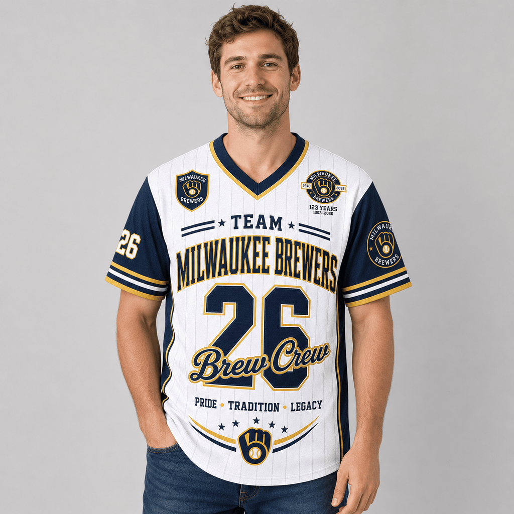 M.brewers | Premium .m.l.b. Legacy Pride V-neck Jersey