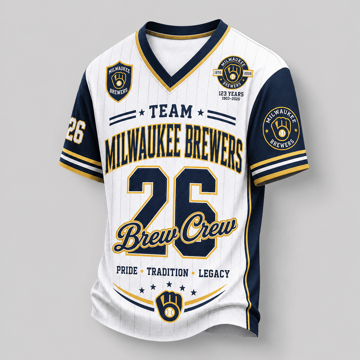 M.brewers | Premium .m.l.b. Legacy Pride V-neck Jersey