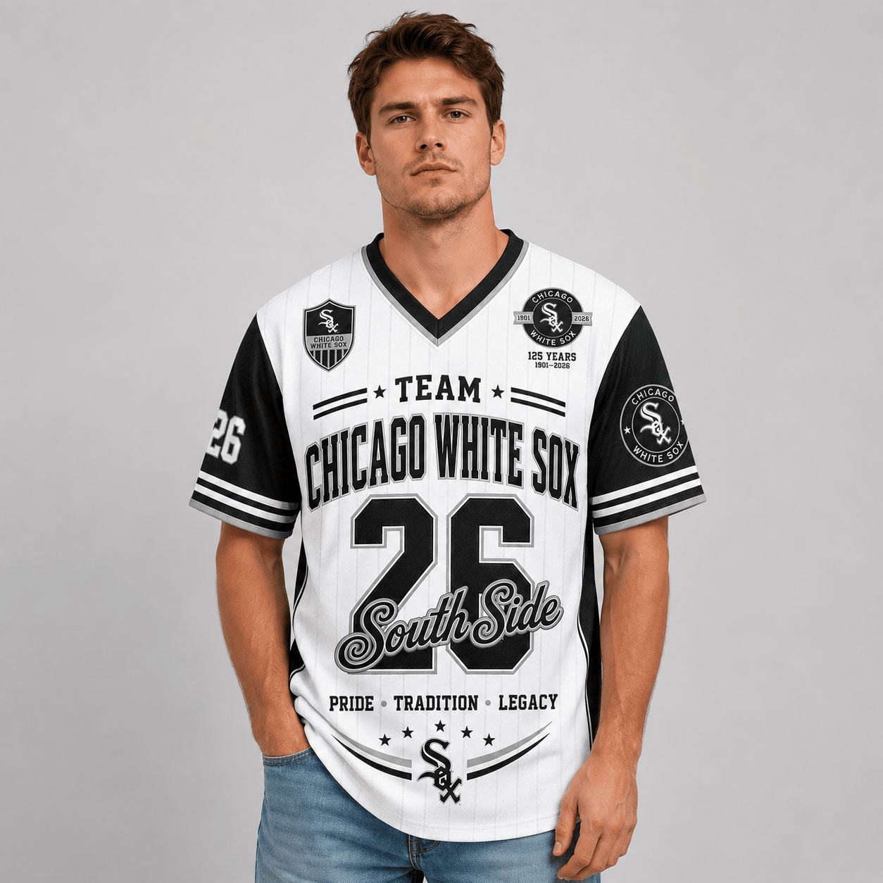 C.white Sox | Premium .m.l.b. Legacy Pride V-neck Jersey