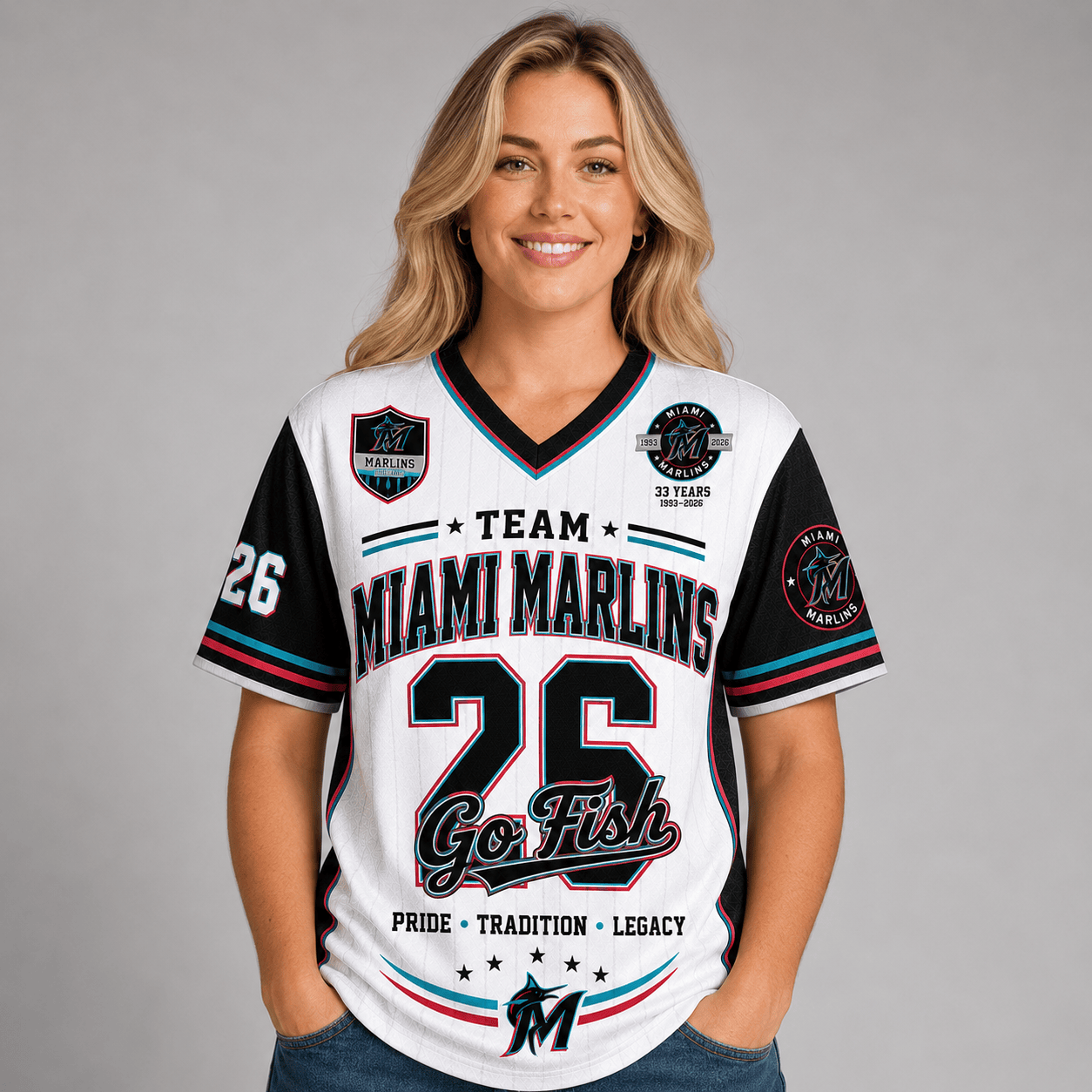 M.marlins | Premium .m.l.b. Legacy Pride V-neck Jersey