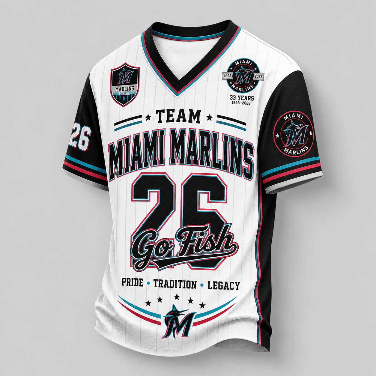 M.marlins | Premium .m.l.b. Legacy Pride V-neck Jersey