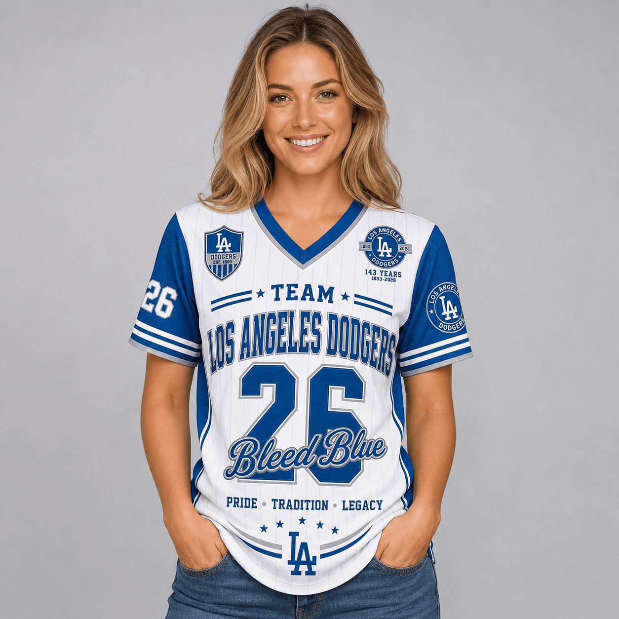 L.a.dodgers | Premium .m.l.b. Legacy Pride V-neck Jersey
