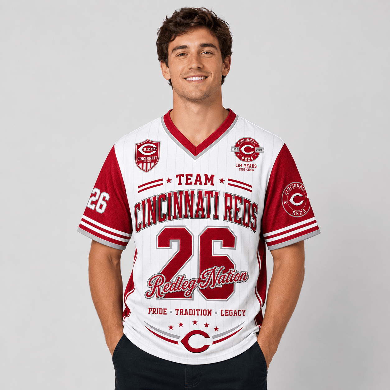 C.reds | Premium .m.l.b. Legacy Pride V-neck Jersey
