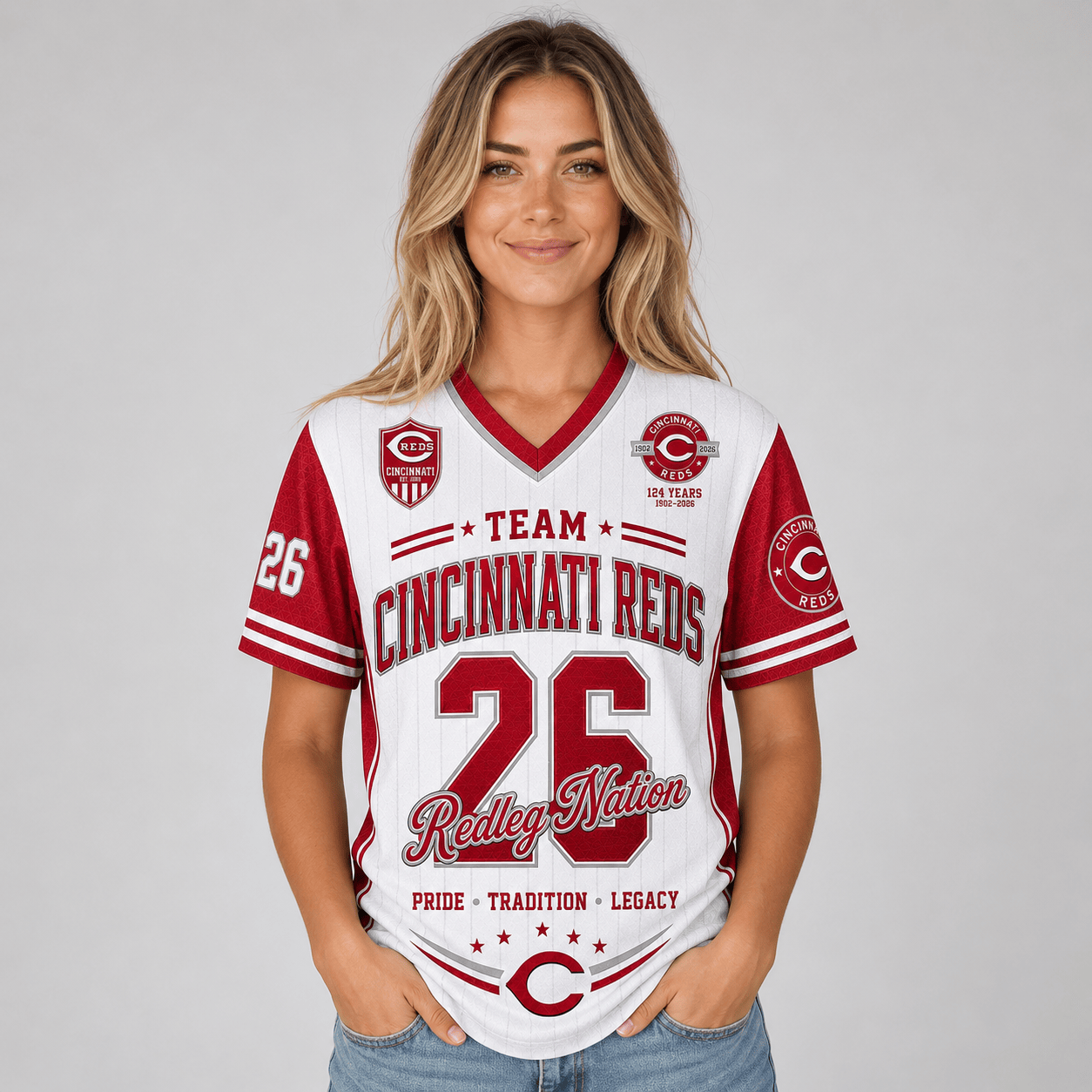 C.reds | Premium .m.l.b. Legacy Pride V-neck Jersey