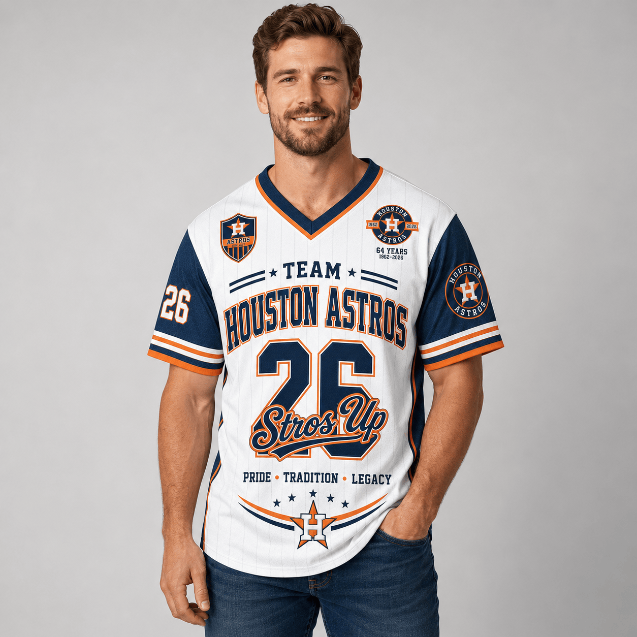 H.astros | Premium .m.l.b. Legacy Pride V-neck Jersey