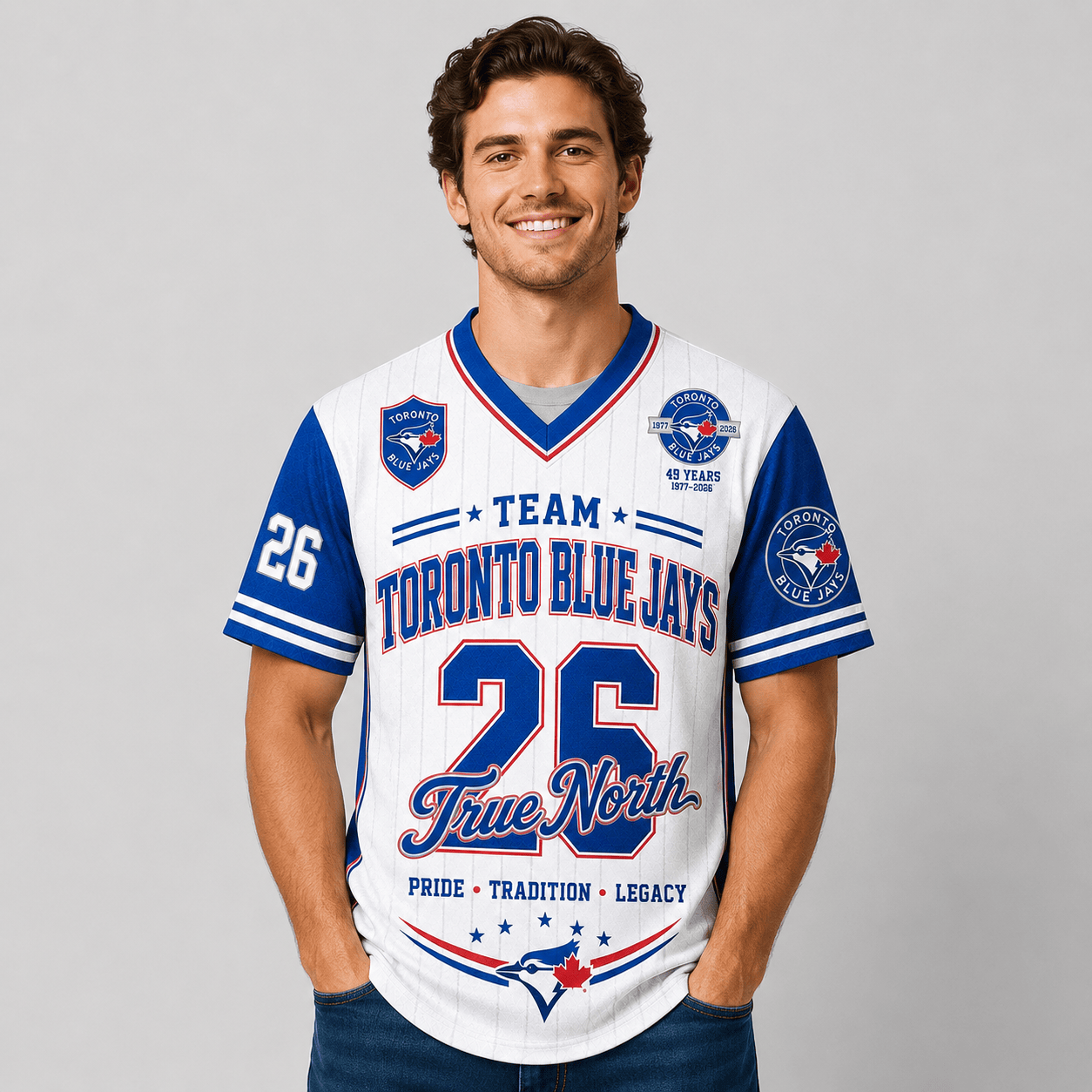 T.blue Jays | Premium .m.l.b. Legacy Pride V-neck Jersey
