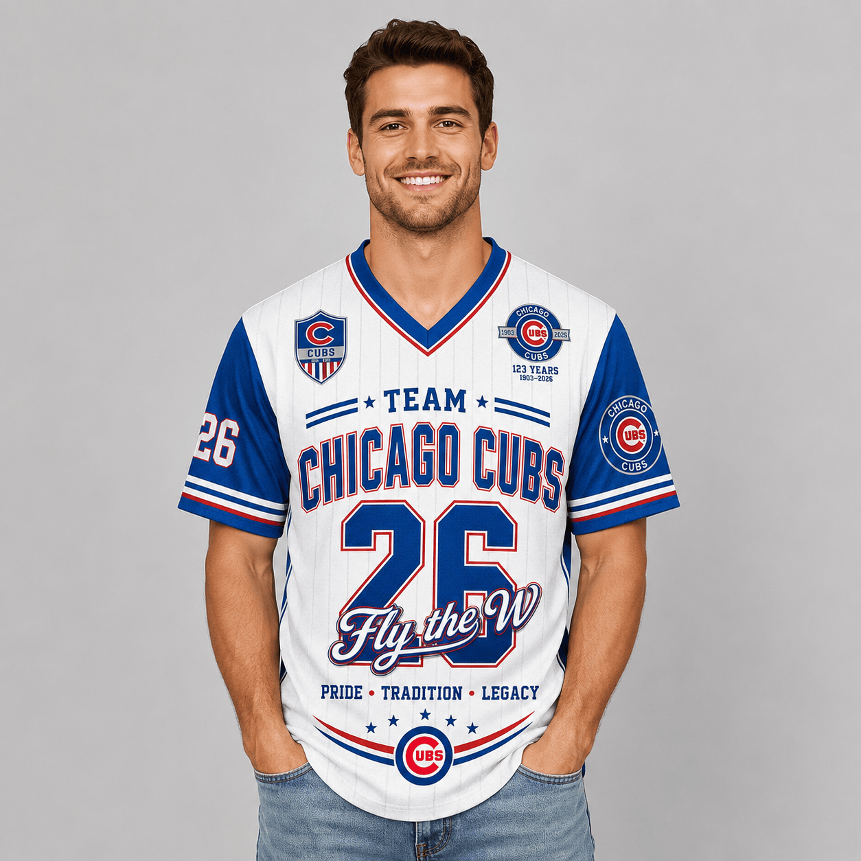 C.cubs | Premium .m.l.b. Legacy Pride V-neck Jersey