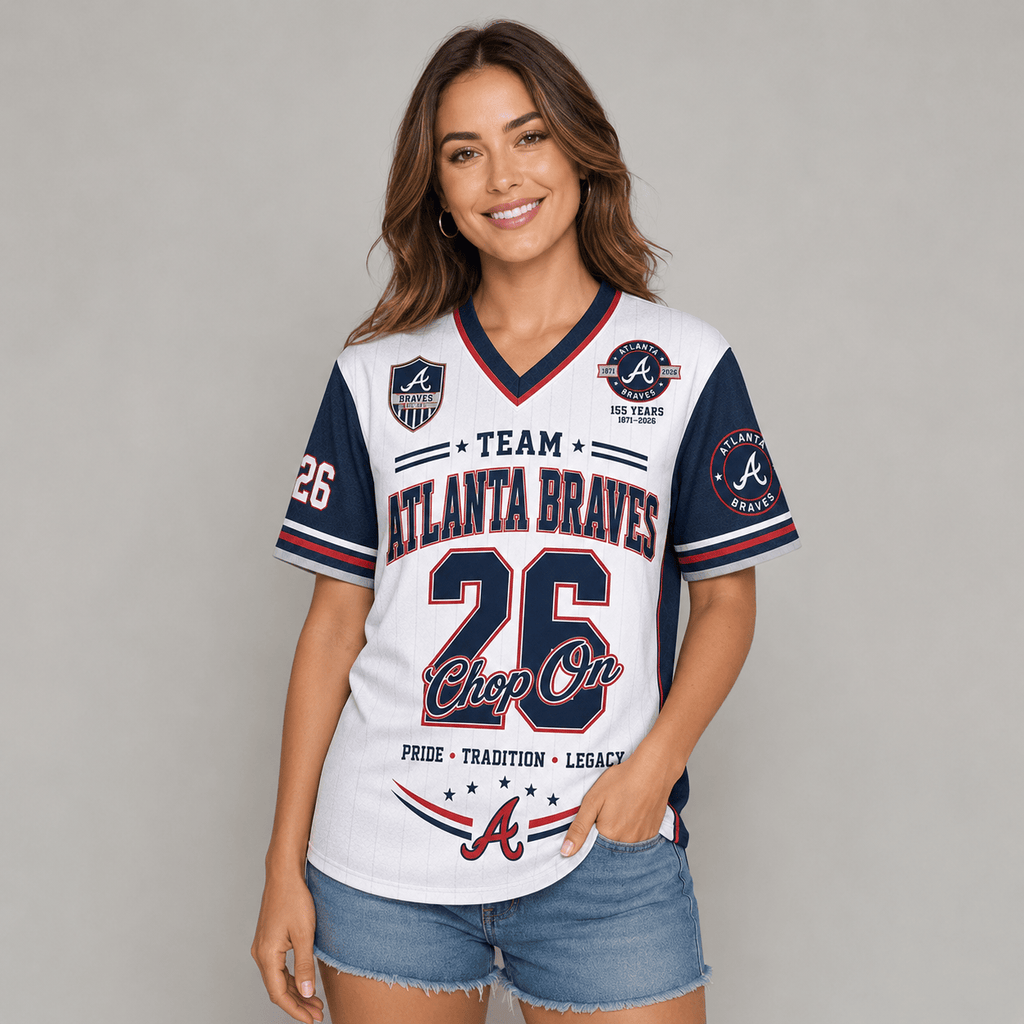 A.braves | Premium .m.l.b. Legacy Pride V-neck Jersey