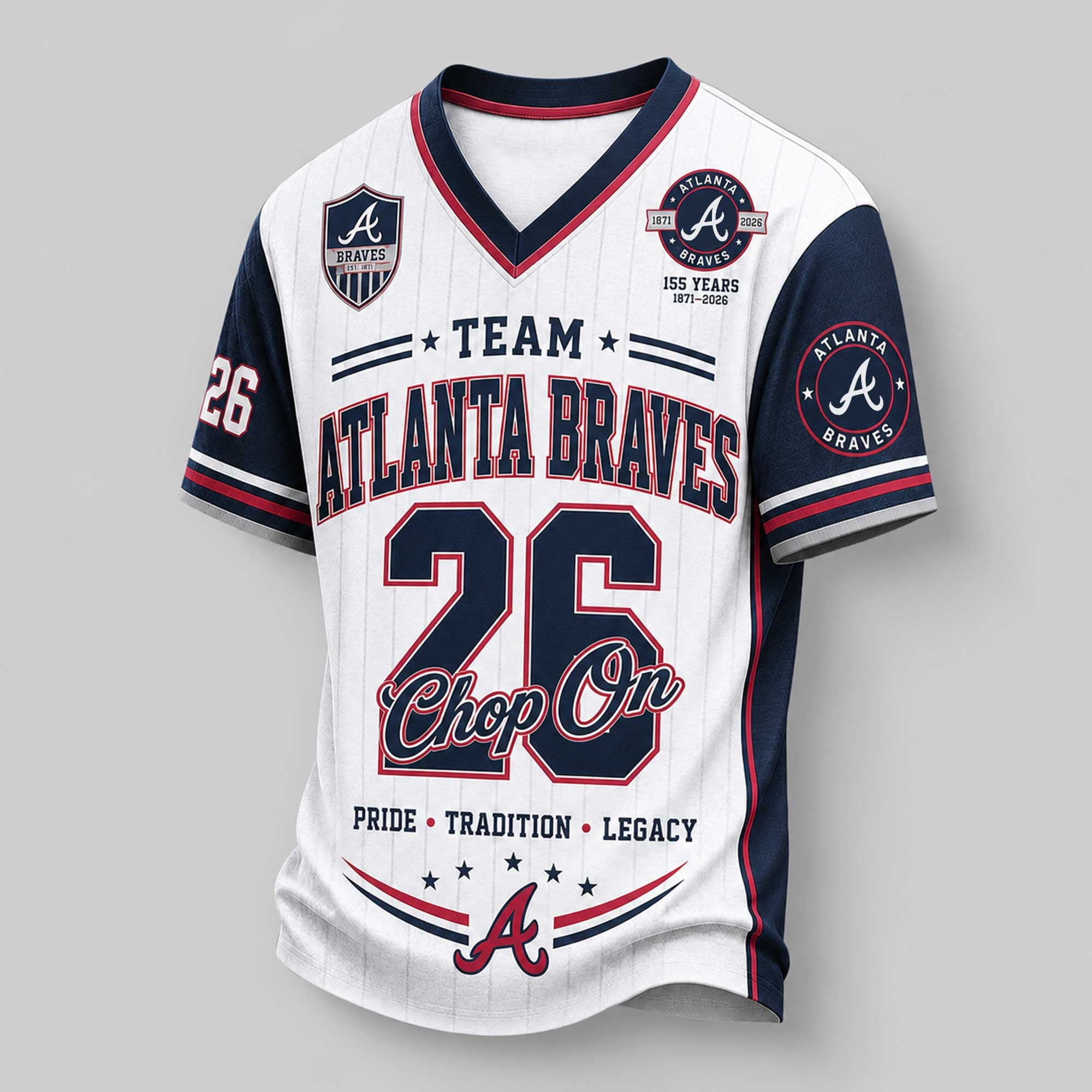 A.braves | Premium .m.l.b. Legacy Pride V-neck Jersey
