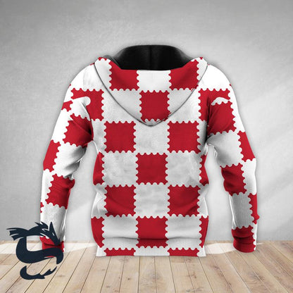 Gorgeous Gingham Budweiser Beer White Red Hoodie, Budweiser Beer Unisex Pullover Hooded Sweatshirt, Budweiser Logo 3D Printed Unisex Zip Hoodie