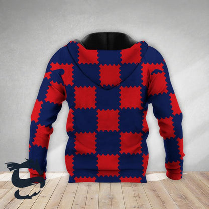 Gorgeous Gingham Hamm's Beer Navy Red Hoodie, Hamm's Beer Logo Unisex Pullover Hooded Sweatshirt, Hamm's Beer Logo 3D Printed Unisex Zip Hoodie