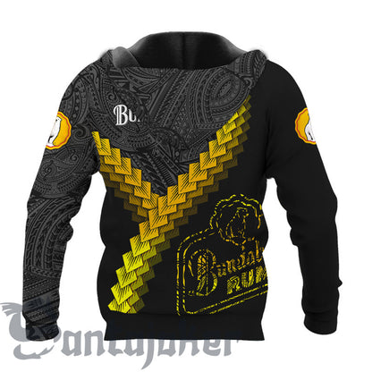 The Bundaberg Mandala Black & Yellow 3D Hoodie, Bundaberg Brewed Drinks Pullover Hooded Sweatshirts, Bundaberg Logo 3D Prints Unisex Hoodies
